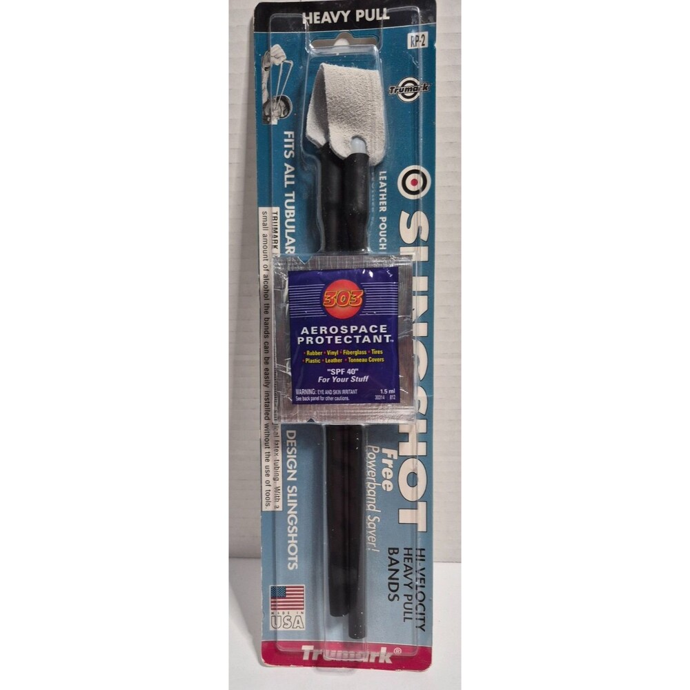 Trumark PP2 Slingshot Band Heavy Pull Fits All Tubular w/ Leather Pouch